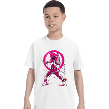 Load image into Gallery viewer, Shirts T-Shirts, Youth / XS / White Pink Ranger Sumi-e

