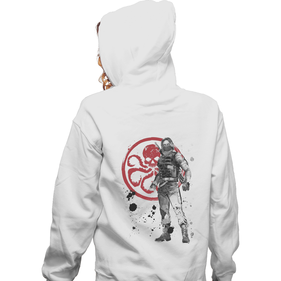 Shirts Zippered Hoodies, Unisex / Small / White Winter Soldier Sumi-e