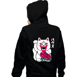 Daily_Deal_Shirts Zippered Hoodies, Unisex / Small / Black Lucky Hausu