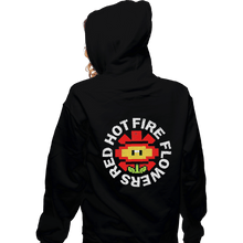 Load image into Gallery viewer, Shirts Zippered Hoodies, Unisex / Small / Black Red Hot Fire Flowers
