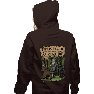 Daily_Deal_Shirts Zippered Hoodies, Unisex / Small / Dark Chocolate Middle Earth Adventure