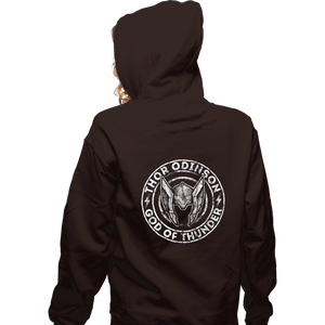 Secret_Shirts Zippered Hoodies, Unisex / Small / Dark Chocolate Thor God Of Thunder