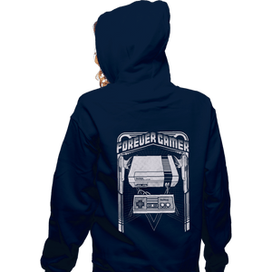 Secret_Shirts Zippered Hoodies, Unisex / Small / Navy Forever Gamer NES