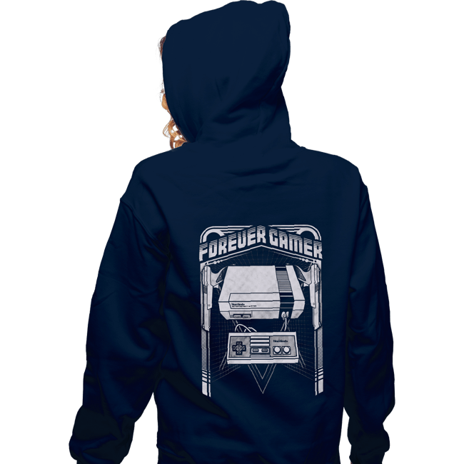 Secret_Shirts Zippered Hoodies, Unisex / Small / Navy Forever Gamer NES