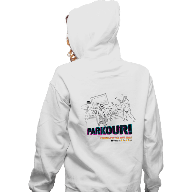 Daily_Deal_Shirts Zippered Hoodies, Unisex / Small / White Parkour!