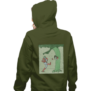 Secret_Shirts Zippered Hoodies, Unisex / Small / Military Green Captn Planet