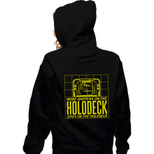 Load image into Gallery viewer, Secret_Shirts Zippered Hoodies, Unisex / Small / Black What Happens On The Holodeck
