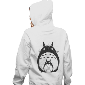 Shirts Zippered Hoodies, Unisex / Small / White Totoro Trio