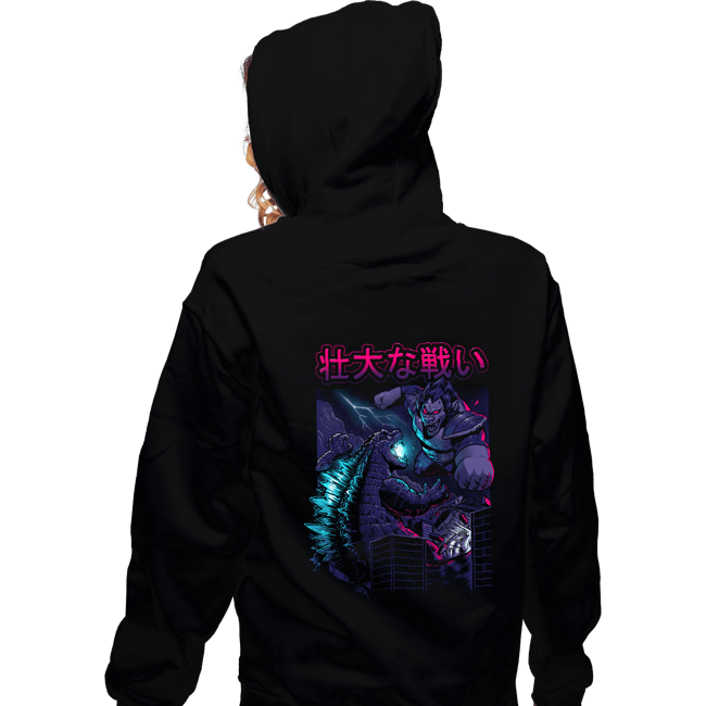 Secret_Shirts Zippered Hoodies, Unisex / Small / Black Epic Kaiju Battle