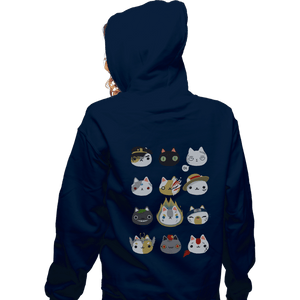 Shirts Zippered Hoodies, Unisex / Small / Navy Cosplay Cats