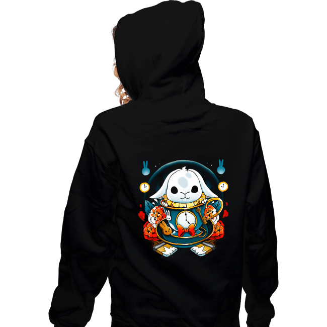 Daily_Deal_Shirts Zippered Hoodies, Unisex / Small / Black White Rabbit Mug
