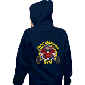Daily_Deal_Shirts Zippered Hoodies, Unisex / Small / Navy Eagly Gym