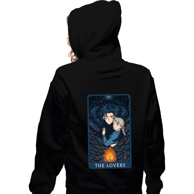 Daily_Deal_Shirts Zippered Hoodies, Unisex / Small / Black Tarot Ghibli The Lovers