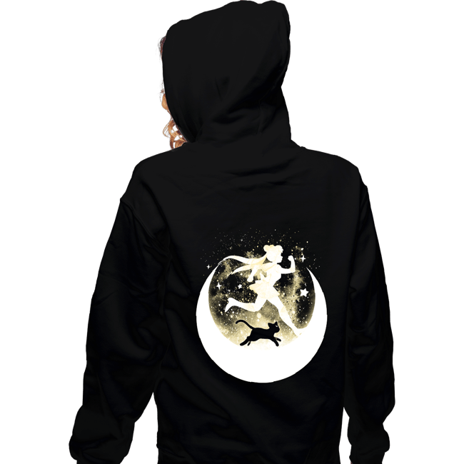 Daily_Deal_Shirts Zippered Hoodies, Unisex / Small / Black I Love My Cat To The Moon And Back!