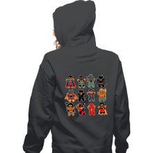Load image into Gallery viewer, Daily_Deal_Shirts Zippered Hoodies, Unisex / Small / Dark Heather Gingerbread Heroes and Villains
