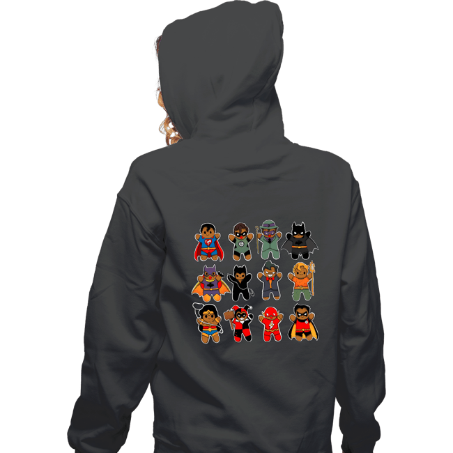 Daily_Deal_Shirts Zippered Hoodies, Unisex / Small / Dark Heather Gingerbread Heroes and Villains