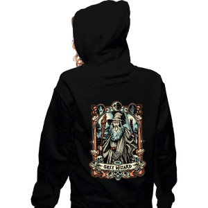 Daily_Deal_Shirts Zippered Hoodies, Unisex / Small / Black The Grey Wizard Crest
