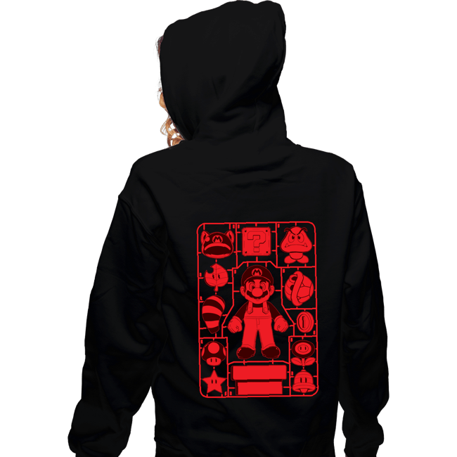 Daily_Deal_Shirts Zippered Hoodies, Unisex / Small / Black Mario Model Sprue