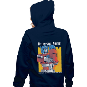 Shirts Zippered Hoodies, Unisex / Small / Navy Optimistic Prime