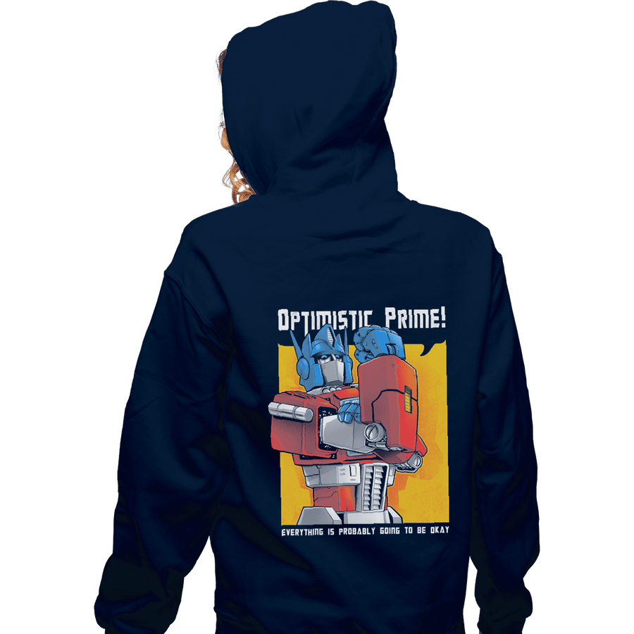 Shirts Zippered Hoodies, Unisex / Small / Navy Optimistic Prime
