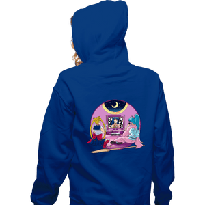 Daily_Deal_Shirts Zippered Hoodies, Unisex / Small / Royal Blue Anime At Home