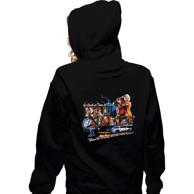 Shirts Zippered Hoodies, Unisex / Small / Black Go Back In Time In Hill Valley