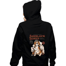 Load image into Gallery viewer, Daily_Deal_Shirts Zippered Hoodies, Unisex / Small / Black Sherlock Bones
