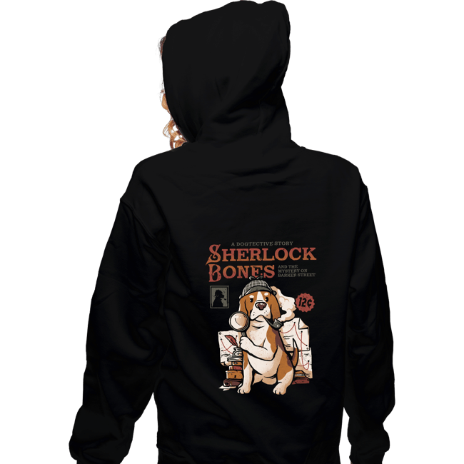 Daily_Deal_Shirts Zippered Hoodies, Unisex / Small / Black Sherlock Bones