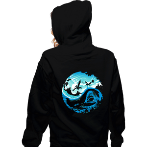 Daily_Deal_Shirts Zippered Hoodies, Unisex / Small / Black Yin Yang Of Water