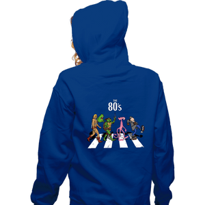 Daily_Deal_Shirts Zippered Hoodies, Unisex / Small / Royal Blue The 80's Road