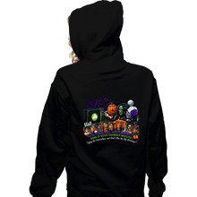 Load image into Gallery viewer, Daily_Deal_Shirts Zippered Hoodies, Unisex / Small / Black Enjoy the Horrorthon in Santa Mira
