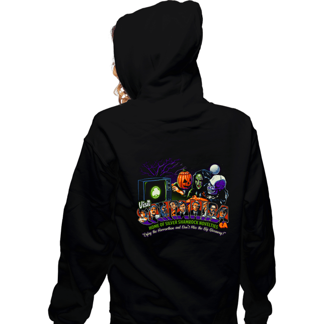 Daily_Deal_Shirts Zippered Hoodies, Unisex / Small / Black Enjoy the Horrorthon in Santa Mira