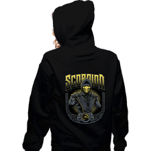 Load image into Gallery viewer, Daily_Deal_Shirts Zippered Hoodies, Unisex / Small / Black Scorpion Crest

