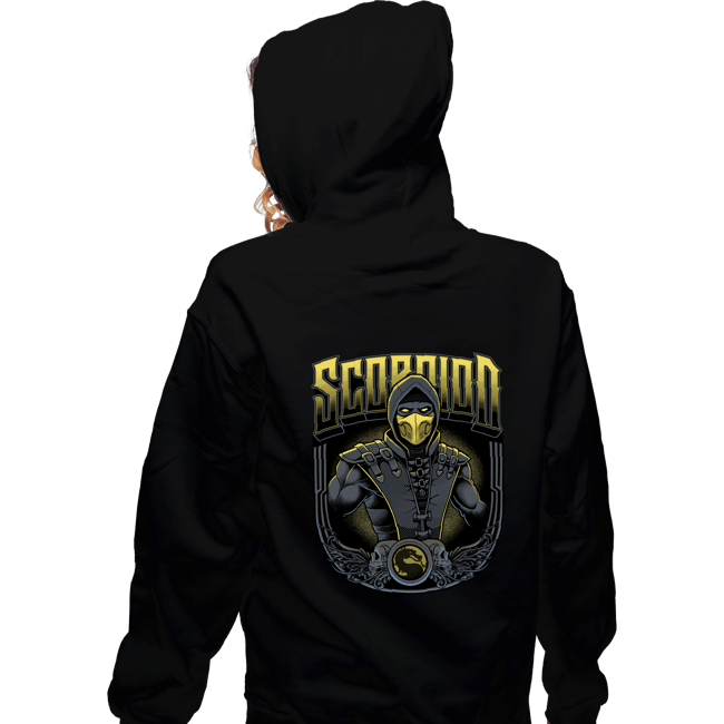 Daily_Deal_Shirts Zippered Hoodies, Unisex / Small / Black Scorpion Crest