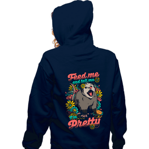 Daily_Deal_Shirts Zippered Hoodies, Unisex / Small / Navy Pretty Hungry Possum