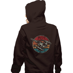 Shirts Zippered Hoodies, Unisex / Small / Dark Chocolate Vintage Starfighter