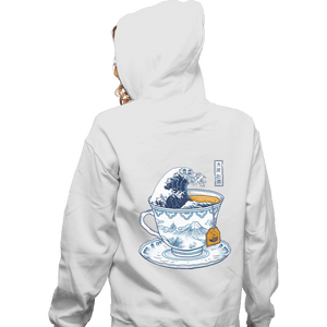 Shirts Zippered Hoodies, Unisex / Small / White The Great Kanagawa Tea