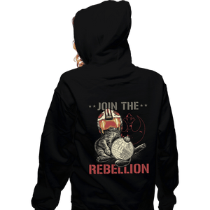 Daily_Deal_Shirts Zippered Hoodies, Unisex / Small / Black Rebel Cat
