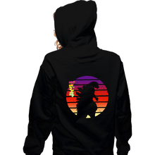 Load image into Gallery viewer, Shirts Zippered Hoodies, Unisex / Small / Black Sunset Kaiju
