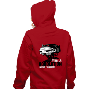 Shirts Zippered Hoodies, Unisex / Small / Red Viva La Robolution