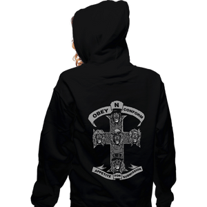 Shirts Zippered Hoodies, Unisex / Small / Black Obey N Conform