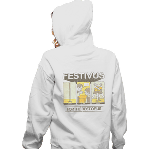 Shirts Zippered Hoodies, Unisex / Small / White Festivus