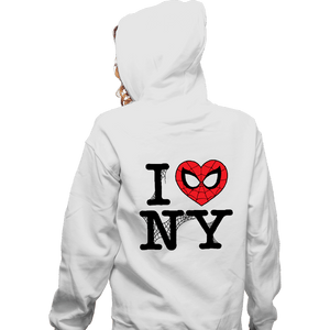 Daily_Deal_Shirts Zippered Hoodies, Unisex / Small / White I Spider NY
