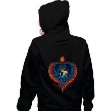 Load image into Gallery viewer, Secret_Shirts Zippered Hoodies, Unisex / Small / Black Heart On  Fire
