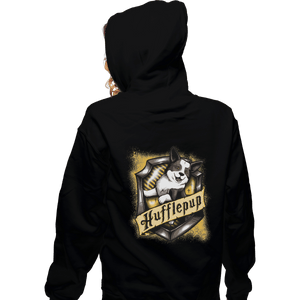 Shirts Zippered Hoodies, Unisex / Small / Black Hairy Pupper House Hufflepup