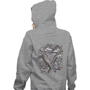 Daily_Deal_Shirts Zippered Hoodies, Unisex / Small / Sports Grey Escher Who