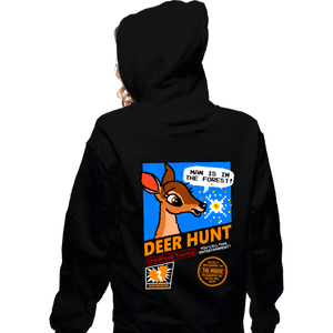 Daily_Deal_Shirts Zippered Hoodies, Unisex / Small / Black Deer Hunt