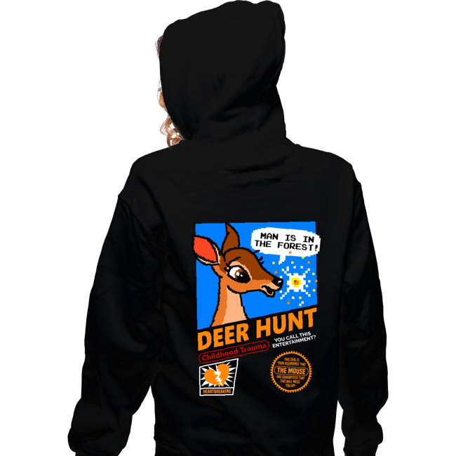 Daily_Deal_Shirts Zippered Hoodies, Unisex / Small / Black Deer Hunt