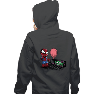Daily_Deal_Shirts Zippered Hoodies, Unisex / Small / Dark Heather Spider IT