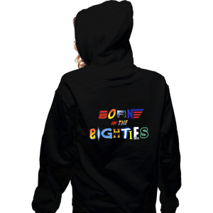 Daily_Deal_Shirts Zippered Hoodies, Unisex / Small / Black Born 80s